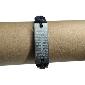 Unisex Religious Leather Bracelet Set Of Three New Fast Shipping